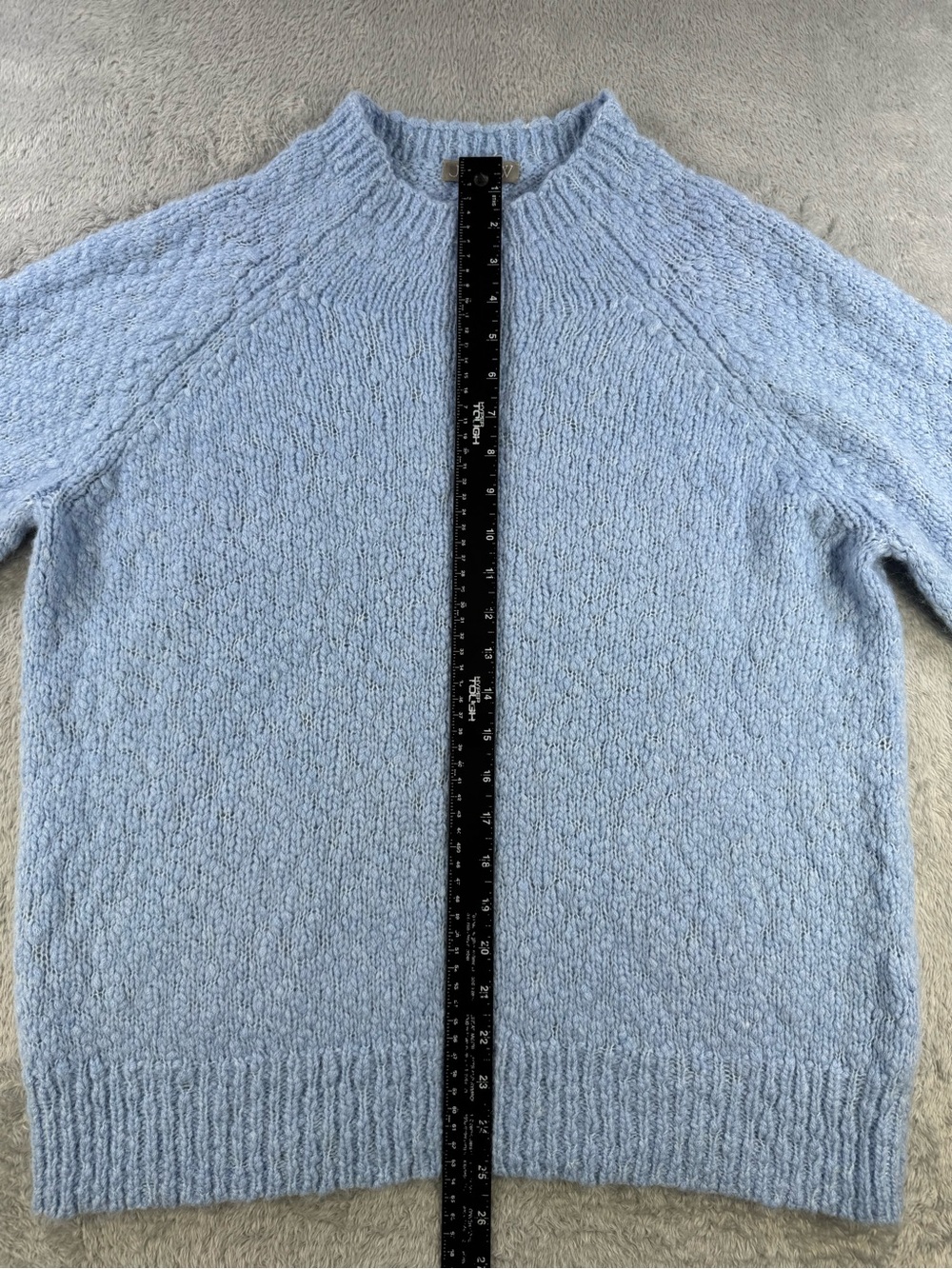 J.Crew Blue Alpaca Blend Textured Mock Neck Sweater Medium - Picture 11 of 11
